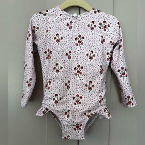 Minnow Rashguard One Piece in Raspberry Red